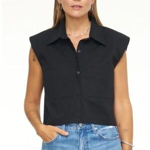NWT Pistola Liam Sleeveless Button Down Top Shirt XXS